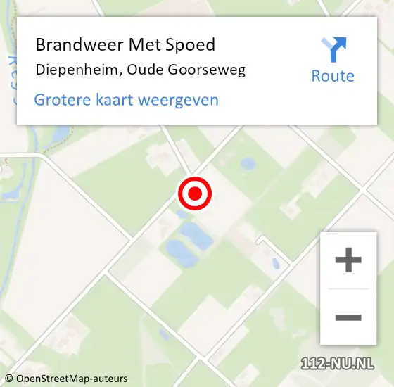 Locatie op kaart van de 112 melding: Brandweer Met Spoed Naar Diepenheim, Oude Goorseweg op 1 mei 2023 17:08