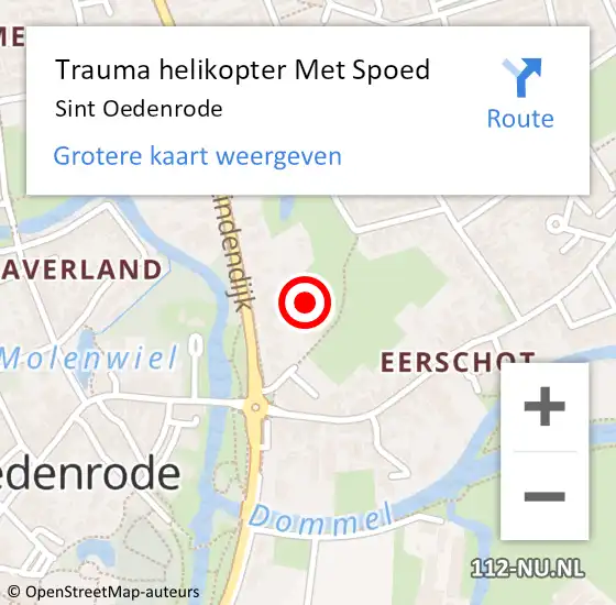 Locatie op kaart van de 112 melding: Trauma helikopter Met Spoed Naar Sint Oedenrode op 1 mei 2023 17:54