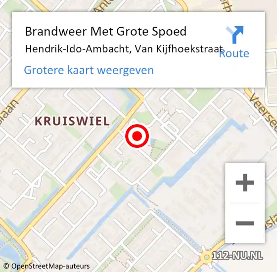 Locatie op kaart van de 112 melding: Brandweer Met Grote Spoed Naar Hendrik-Ido-Ambacht, Van Kijfhoekstraat op 1 mei 2023 17:59