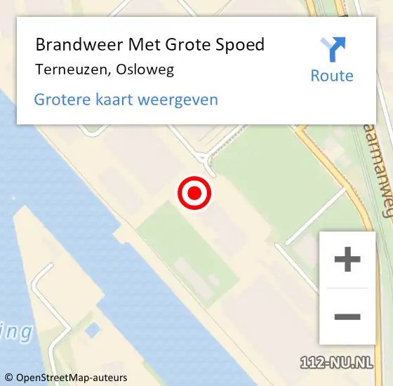 Locatie op kaart van de 112 melding: Brandweer Met Grote Spoed Naar Terneuzen, Osloweg op 24 augustus 2014 02:12