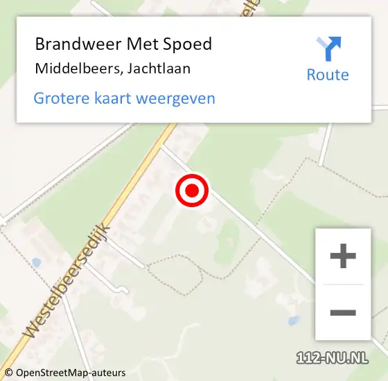 Locatie op kaart van de 112 melding: Brandweer Met Spoed Naar Middelbeers, Jachtlaan op 1 mei 2023 18:52