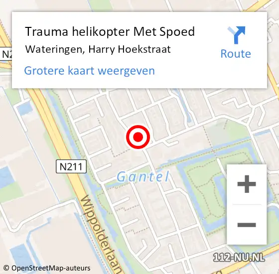 Locatie op kaart van de 112 melding: Trauma helikopter Met Spoed Naar Wateringen, Harry Hoekstraat op 1 mei 2023 19:00