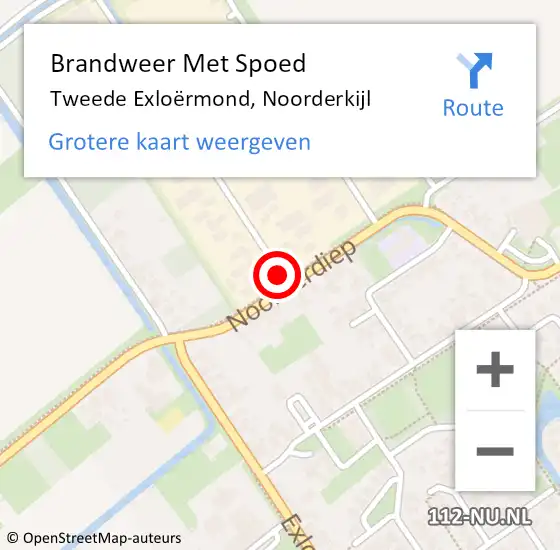 Locatie op kaart van de 112 melding: Brandweer Met Spoed Naar Tweede Exloërmond, Noorderkijl op 1 mei 2023 19:12