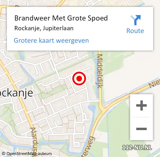 Locatie op kaart van de 112 melding: Brandweer Met Grote Spoed Naar Rockanje, Jupiterlaan op 1 mei 2023 20:18