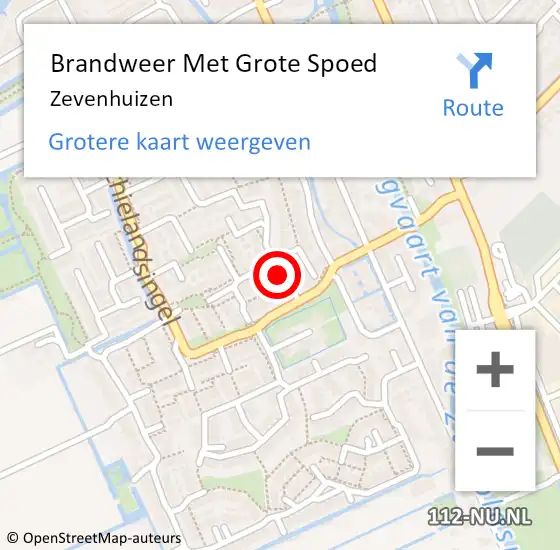 Locatie op kaart van de 112 melding: Brandweer Met Grote Spoed Naar Zevenhuizen op 1 mei 2023 20:41