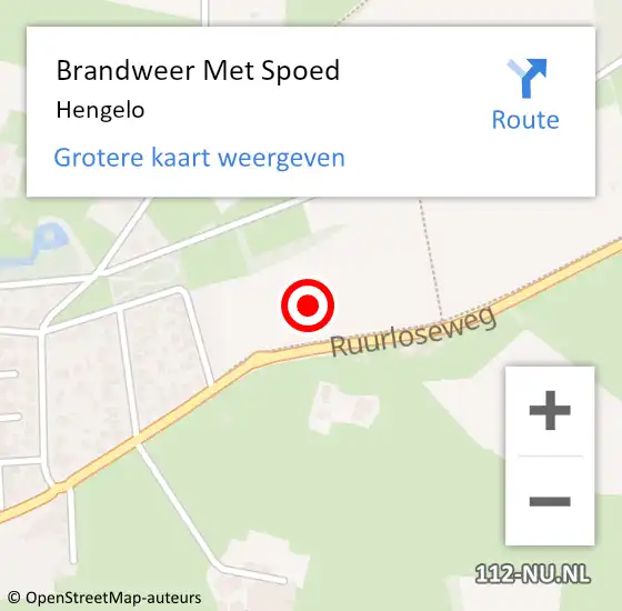 Locatie op kaart van de 112 melding: Brandweer Met Spoed Naar Hengelo op 1 mei 2023 21:18