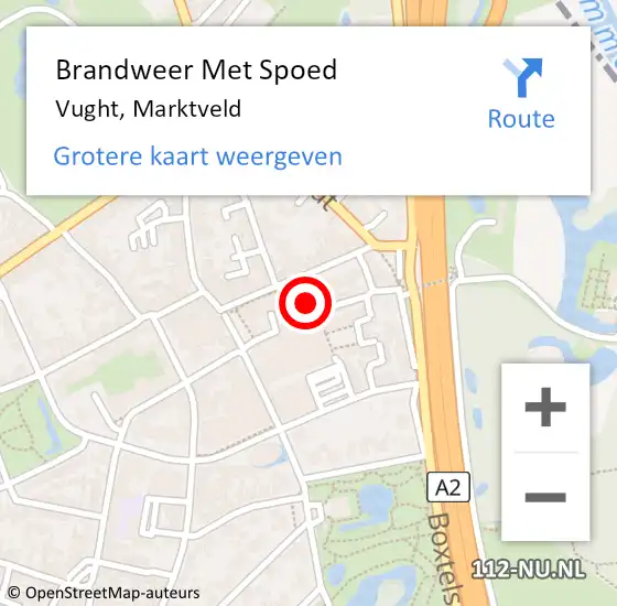 Locatie op kaart van de 112 melding: Brandweer Met Spoed Naar Vught, Marktveld op 1 mei 2023 22:17