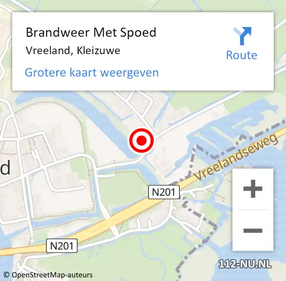 Locatie op kaart van de 112 melding: Brandweer Met Spoed Naar Vreeland, Kleizuwe op 1 mei 2023 23:03