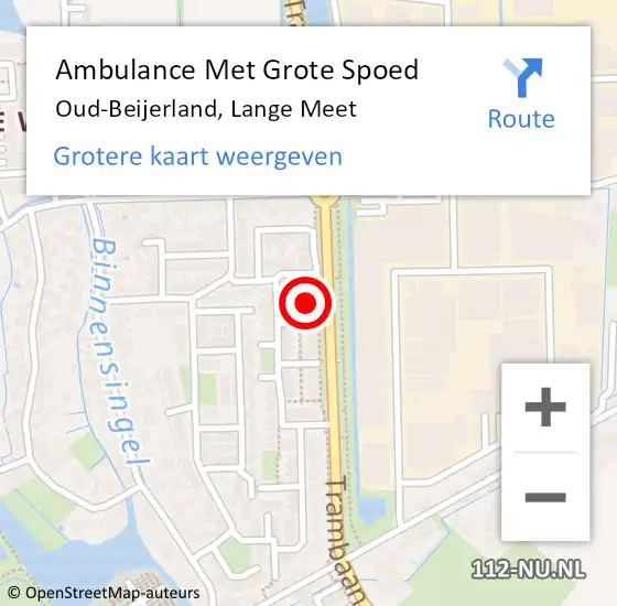 Locatie op kaart van de 112 melding: Ambulance Met Grote Spoed Naar Oud-Beijerland, Lange Meet op 2 mei 2023 06:07