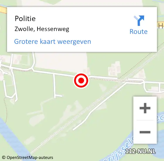 Locatie op kaart van de 112 melding: Politie Zwolle, Hessenweg op 2 mei 2023 06:57