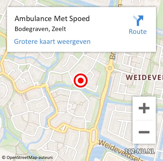 Locatie op kaart van de 112 melding: Ambulance Met Spoed Naar Bodegraven, Zeelt op 2 mei 2023 07:51