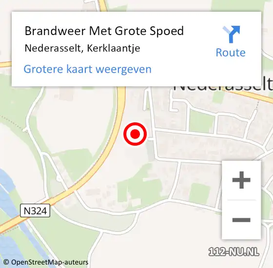 Locatie op kaart van de 112 melding: Brandweer Met Grote Spoed Naar Nederasselt, Kerklaantje op 24 augustus 2014 03:49