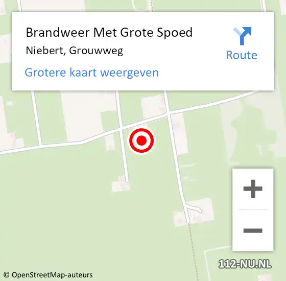 Locatie op kaart van de 112 melding: Brandweer Met Grote Spoed Naar Niebert, Grouwweg op 2 mei 2023 09:40