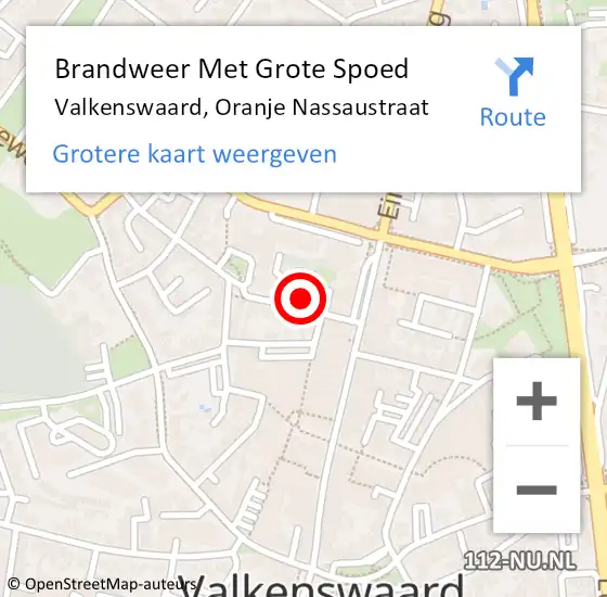 Locatie op kaart van de 112 melding: Brandweer Met Grote Spoed Naar Valkenswaard, Oranje Nassaustraat op 2 mei 2023 11:54