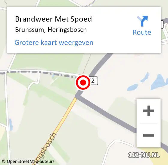 Locatie op kaart van de 112 melding: Brandweer Met Spoed Naar Brunssum, Heringsbosch op 2 mei 2023 12:05