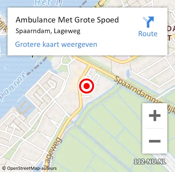 Locatie op kaart van de 112 melding: Ambulance Met Grote Spoed Naar Spaarndam, Lageweg op 2 mei 2023 13:24