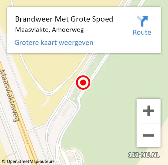 Locatie op kaart van de 112 melding: Brandweer Met Grote Spoed Naar Maasvlakte, Amoerweg op 2 mei 2023 13:40