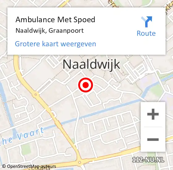 Locatie op kaart van de 112 melding: Ambulance Met Spoed Naar Naaldwijk, Graanpoort op 2 mei 2023 13:44