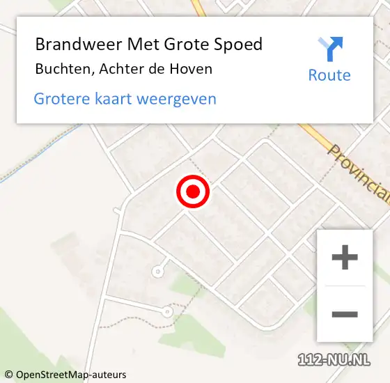 Locatie op kaart van de 112 melding: Brandweer Met Grote Spoed Naar Buchten, Achter de Hoven op 2 mei 2023 13:56