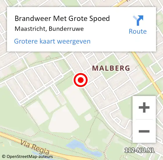 Locatie op kaart van de 112 melding: Brandweer Met Grote Spoed Naar Maastricht, Bunderruwe op 2 mei 2023 14:36