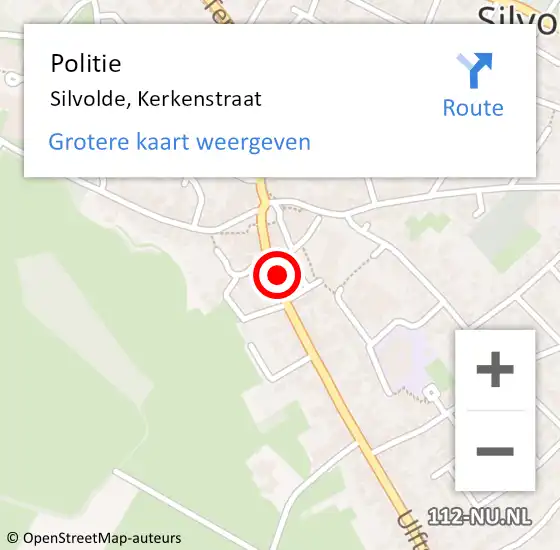 Locatie op kaart van de 112 melding: Politie Silvolde, Kerkenstraat op 2 mei 2023 14:52