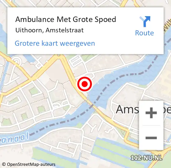 Locatie op kaart van de 112 melding: Ambulance Met Grote Spoed Naar Uithoorn, Amstelstraat op 2 mei 2023 14:59