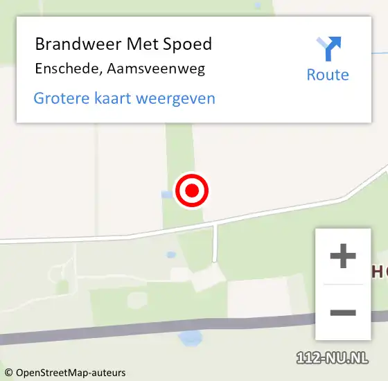 Locatie op kaart van de 112 melding: Brandweer Met Spoed Naar Enschede, Aamsveenweg op 2 mei 2023 15:01