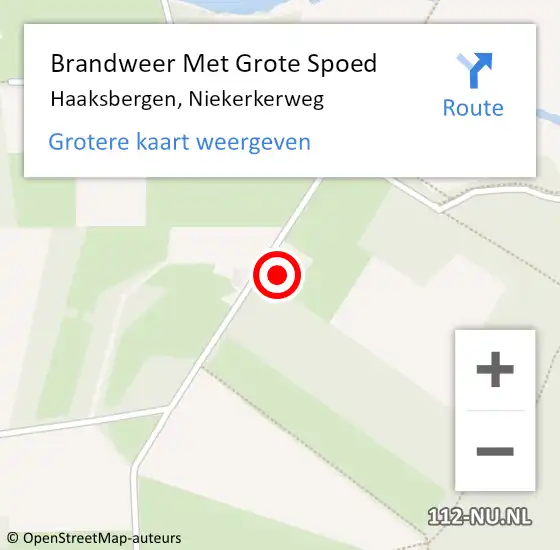 Locatie op kaart van de 112 melding: Brandweer Met Grote Spoed Naar Haaksbergen, Niekerkerweg op 2 mei 2023 15:20