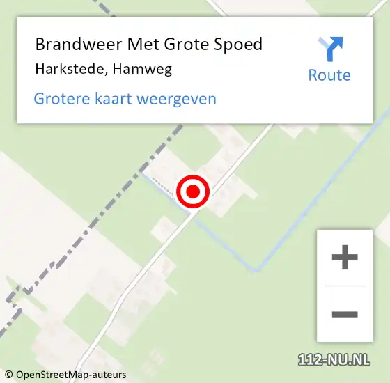 Locatie op kaart van de 112 melding: Brandweer Met Grote Spoed Naar Harkstede, Hamweg op 2 mei 2023 16:00