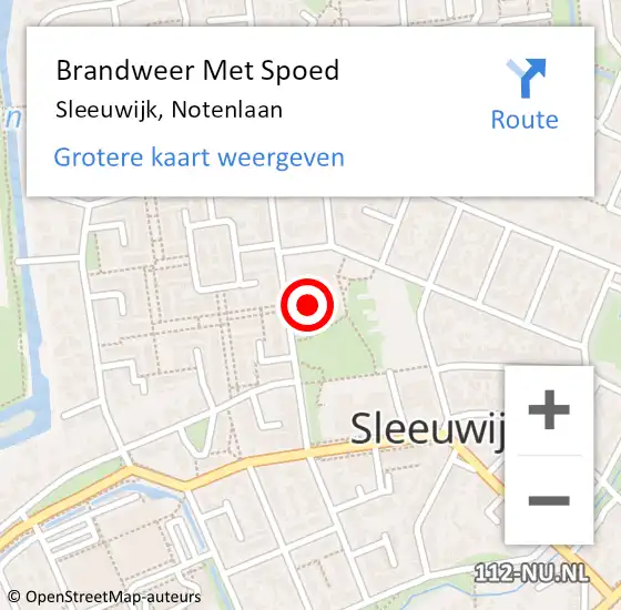 Locatie op kaart van de 112 melding: Brandweer Met Spoed Naar Sleeuwijk, Notenlaan op 2 mei 2023 16:20