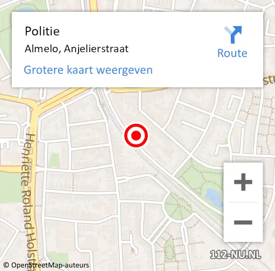 Locatie op kaart van de 112 melding: Politie Almelo, Anjelierstraat op 2 mei 2023 17:00