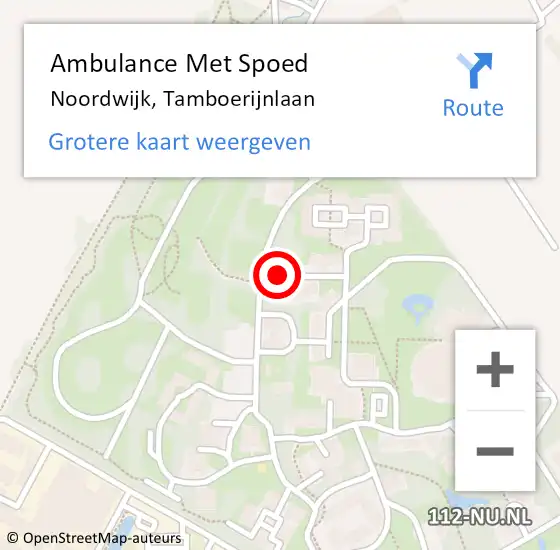 Locatie op kaart van de 112 melding: Ambulance Met Spoed Naar Noordwijk, Tamboerijnlaan op 2 mei 2023 17:26