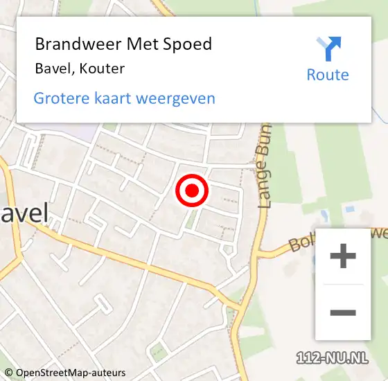 Locatie op kaart van de 112 melding: Brandweer Met Spoed Naar Bavel, Kouter op 2 mei 2023 17:35