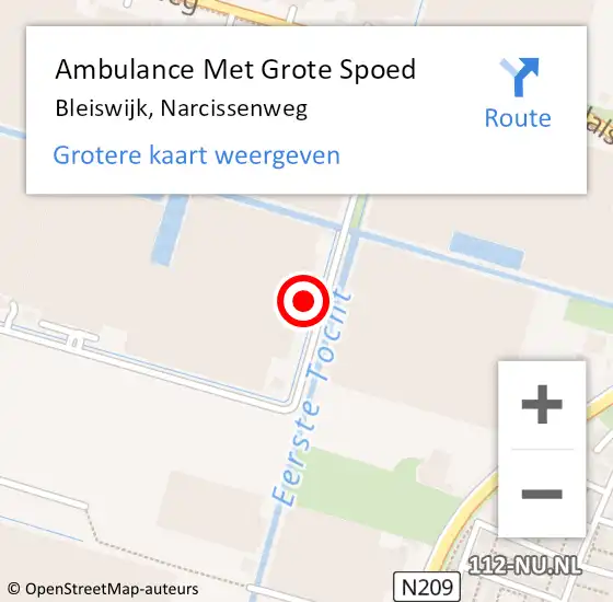 Locatie op kaart van de 112 melding: Ambulance Met Grote Spoed Naar Bleiswijk, Narcissenweg op 2 mei 2023 18:14