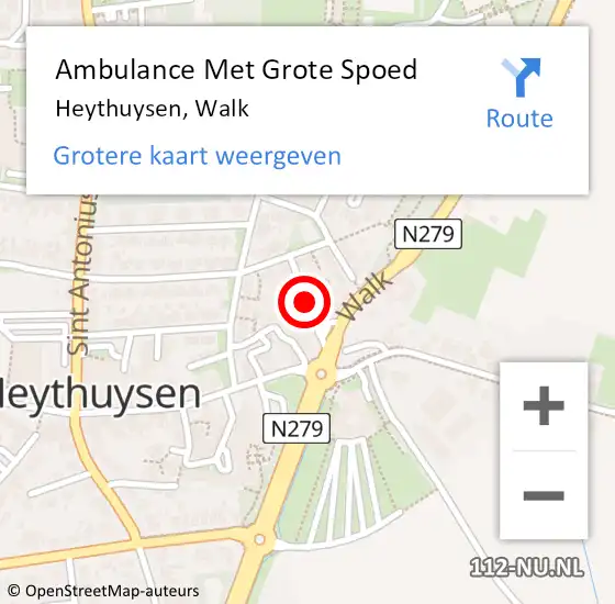 Locatie op kaart van de 112 melding: Ambulance Met Grote Spoed Naar Heythuysen, Walk op 2 mei 2023 18:16