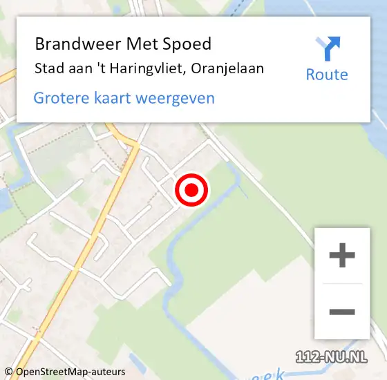 Locatie op kaart van de 112 melding: Brandweer Met Spoed Naar Stad aan 't Haringvliet, Oranjelaan op 2 mei 2023 19:19