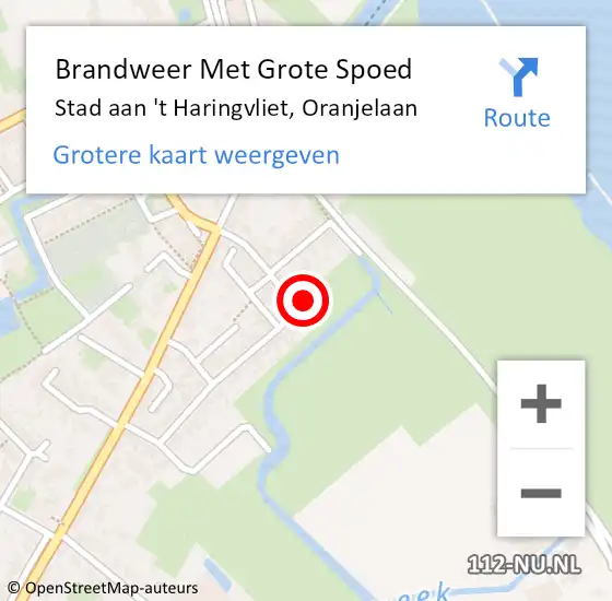 Locatie op kaart van de 112 melding: Brandweer Met Grote Spoed Naar Stad aan 't Haringvliet, Oranjelaan op 2 mei 2023 19:21