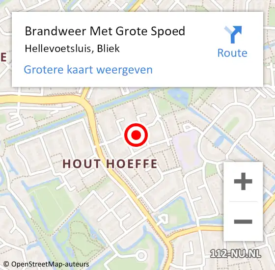 Locatie op kaart van de 112 melding: Brandweer Met Grote Spoed Naar Hellevoetsluis, Bliek op 2 mei 2023 19:53