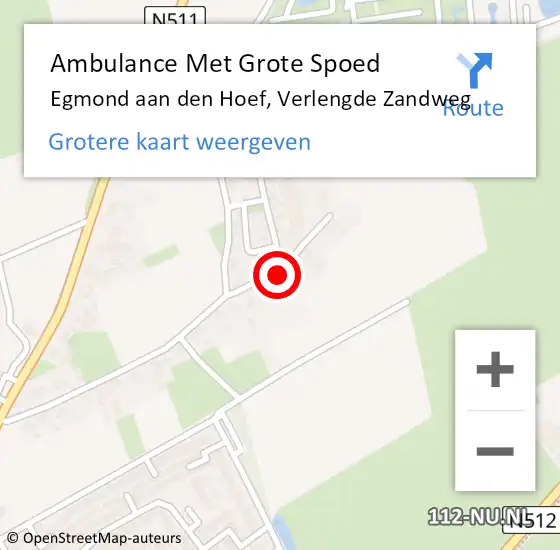 Locatie op kaart van de 112 melding: Ambulance Met Grote Spoed Naar Egmond aan den Hoef, Verlengde Zandweg op 2 mei 2023 20:17