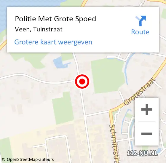 Locatie op kaart van de 112 melding: Politie Met Grote Spoed Naar Veen, Tuinstraat op 2 mei 2023 22:58