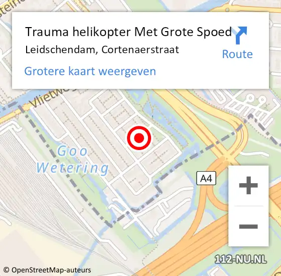 Locatie op kaart van de 112 melding: Trauma helikopter Met Grote Spoed Naar Leidschendam, Cortenaerstraat op 2 mei 2023 23:17