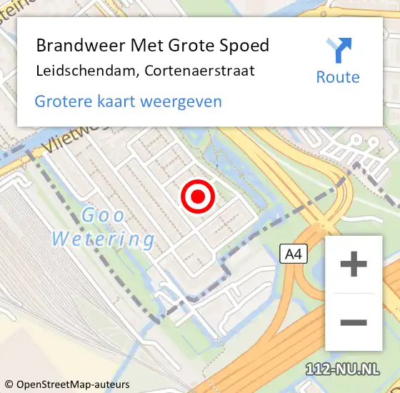 Locatie op kaart van de 112 melding: Brandweer Met Grote Spoed Naar Leidschendam, Cortenaerstraat op 2 mei 2023 23:43