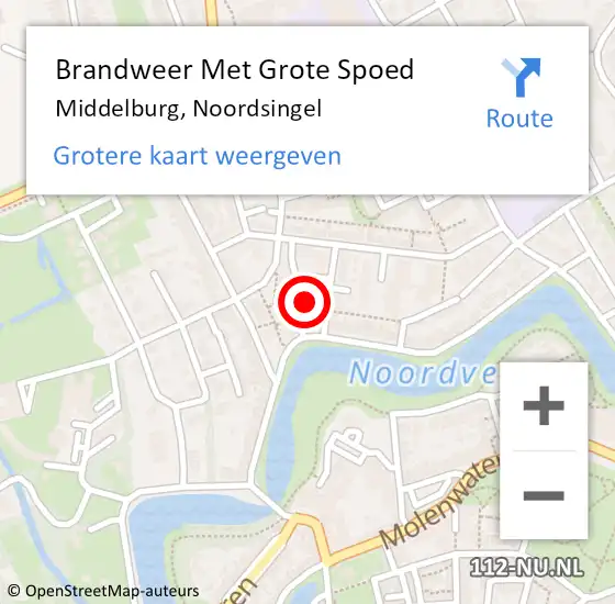 Locatie op kaart van de 112 melding: Brandweer Met Grote Spoed Naar Middelburg, Noordsingel op 2 mei 2023 23:43