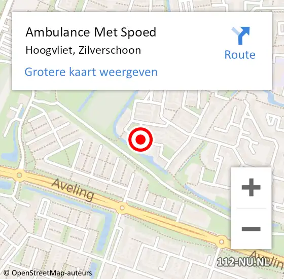 Locatie op kaart van de 112 melding: Ambulance Met Spoed Naar Hoogvliet, Zilverschoon op 2 mei 2023 23:45