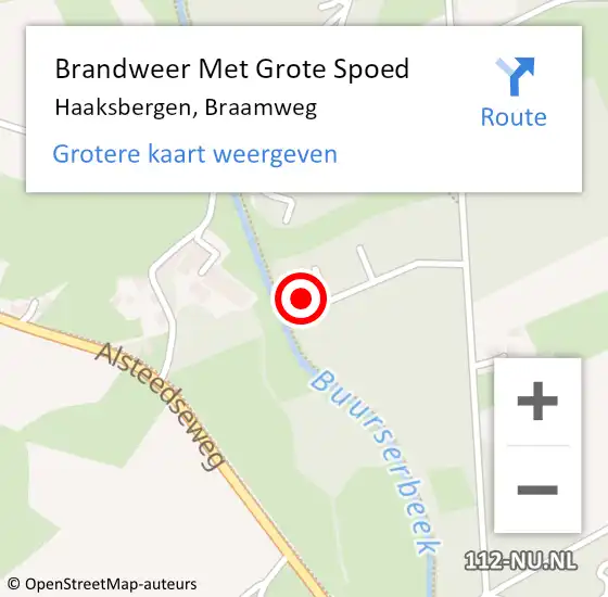 Locatie op kaart van de 112 melding: Brandweer Met Grote Spoed Naar Haaksbergen, Braamweg op 2 mei 2023 23:46