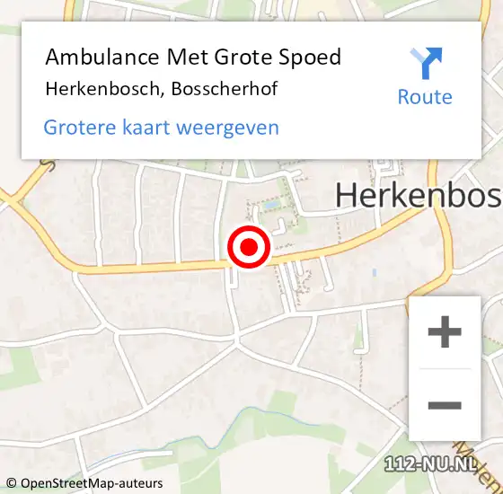 Locatie op kaart van de 112 melding: Ambulance Met Grote Spoed Naar Herkenbosch, Bosscherhof op 3 mei 2023 07:34