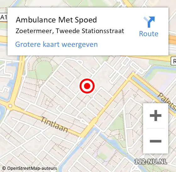 Locatie op kaart van de 112 melding: Ambulance Met Spoed Naar Zoetermeer, Tweede Stationsstraat op 3 mei 2023 09:06
