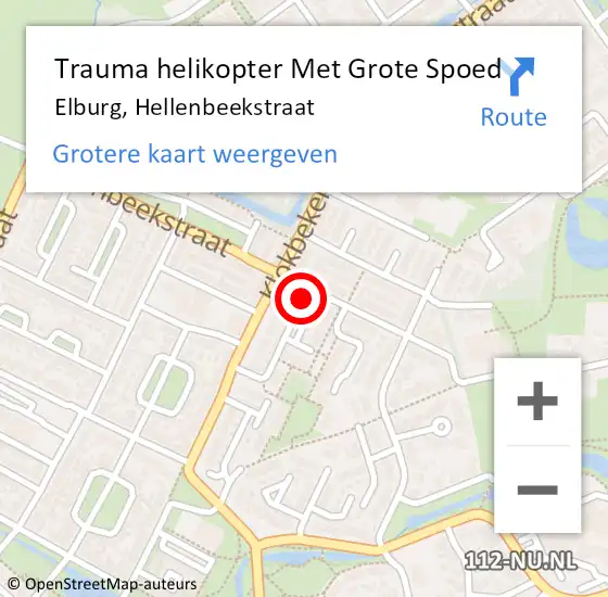 Locatie op kaart van de 112 melding: Trauma helikopter Met Grote Spoed Naar Elburg, Hellenbeekstraat op 3 mei 2023 09:10