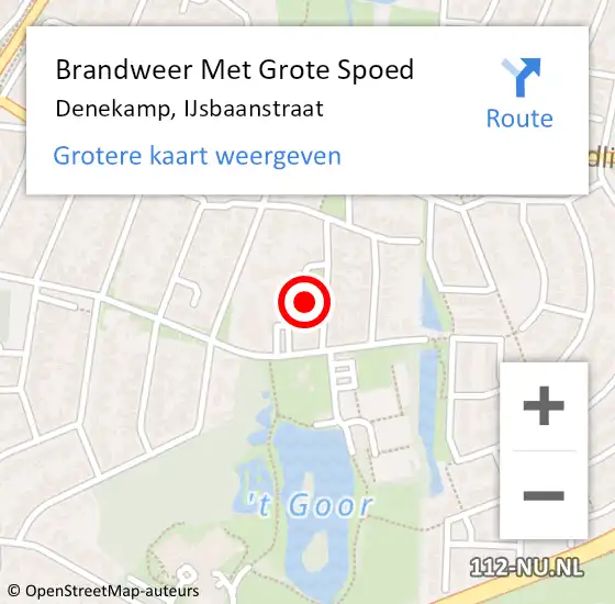 Locatie op kaart van de 112 melding: Brandweer Met Grote Spoed Naar Denekamp, IJsbaanstraat op 3 mei 2023 09:36