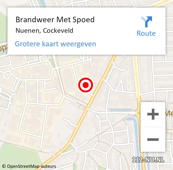 Locatie op kaart van de 112 melding: Brandweer Met Spoed Naar Nuenen, Cockeveld op 3 mei 2023 11:20